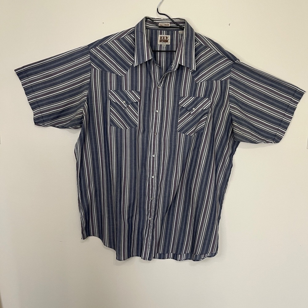 Ely Fly Cattleman Pearl Snap Shirt Men's 3XLT Western Cowboy Rodeo Ranch Country